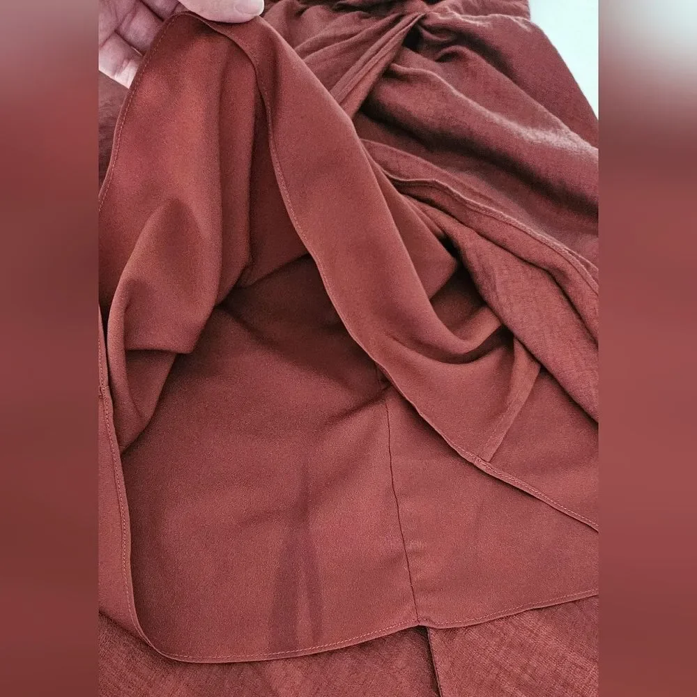 Joie Tanika Terracotta/Rust Halter Dress size Medium - Picture 6 of 10